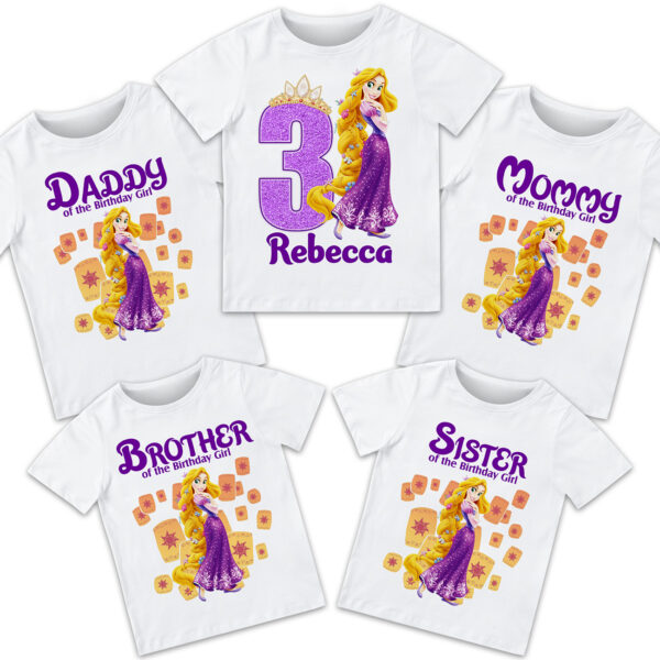 Tangled Rapunzel Princess Birthday Shirt - Image 2