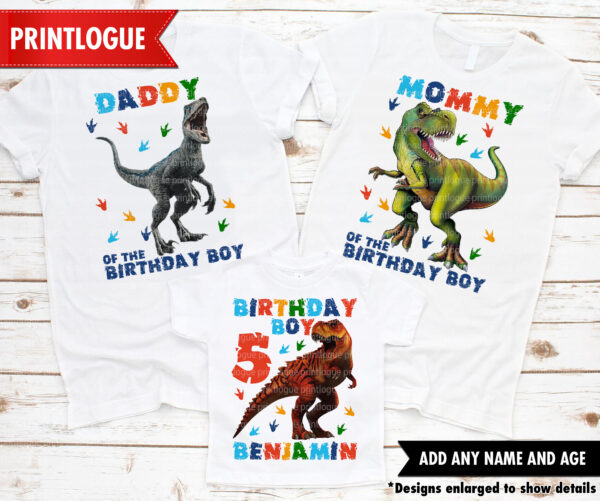 Dinosaur Birthday Shirt - Image 2