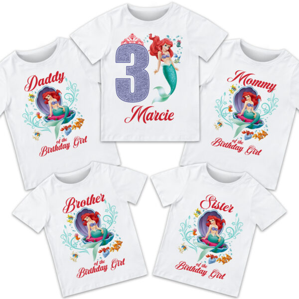 Ariel Princess Birthday Shirt - Image 2