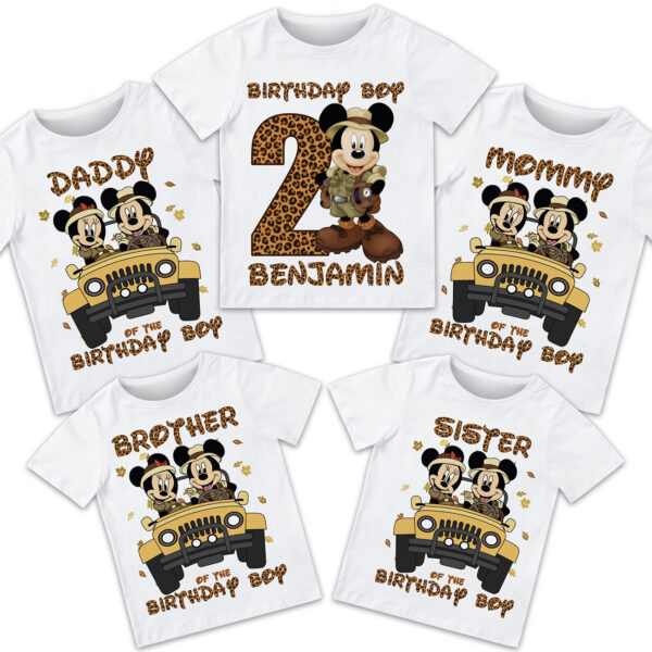 Mickey Mouse Safari Birthday Shirt - Image 2